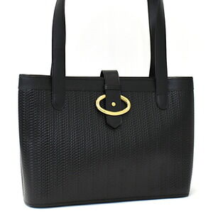 Christian Dior shoulder bag black leather